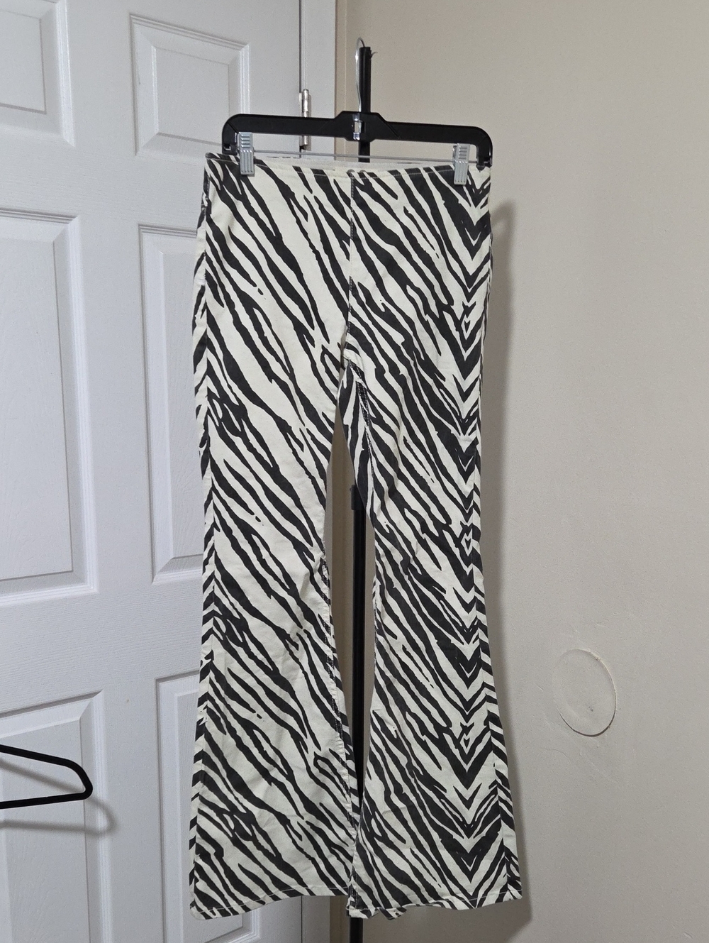 We The Free Black & White Zebra Flare Jeans